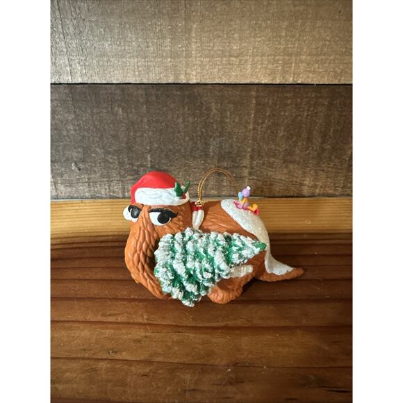 Vintage 1992 Jim Henson Snuffy Sesame Street Christmas Ornament In box Grolier - Picture 1 of 5
